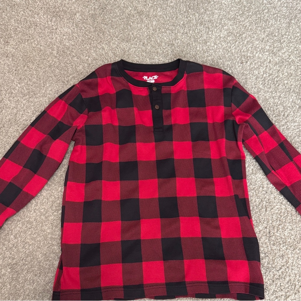 The Children's Place Red and Black Plaid Long Sleeve Tee
